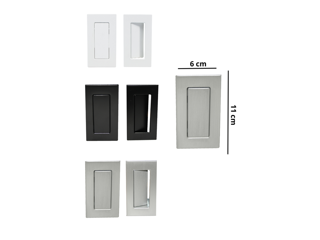 maniglia incasso duplex mini foro cieco saletta.png Maniglia Incasso Rettangolare Porta Scorrevole/Battente modello Duplex Mini Senza Foro Chiave Placchetta Copripresa varie finiture Saletta - immagine 1
